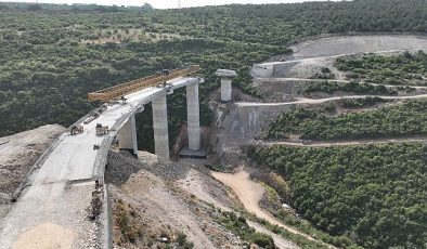 Dilovası Hastane Yolu’nda 40 kirişin montajı tamam