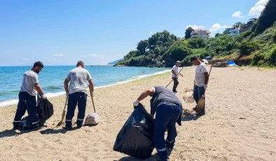 Karacabey Kurşunlu sahilinde örnek temizlik