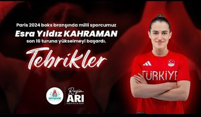 Nevşehir Belediye Başkanı Rasim Arı, Paris 2024 boks branşında son 16 turuna yükselmeyi başaran Nevşehirli milli sporcu Esra Yıldız Kahraman’ı tebrik etti